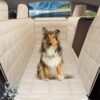 Lassie Dog Car Hammock for 2020-2026 Tesla Model Y Back Seat Pet Cover for Dogs with 4 Headrests and 2 Seat Belts, 100% Waterproof Backseat Hammock Pet Seat Protector for Tesla Model Y