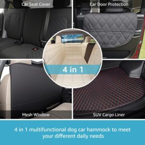 Alternative view of Lassie Dog Car Hammock for 2020-2026 Tesla Model Y Back Seat Pet Cover for Dogs with 4 Headrests and 2 Seat Belts, 100% Waterproof Backseat Hammock Pet Seat Protector for Tesla Model Y