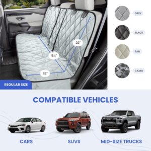 Alternative view of 4Knines Dog Seat Cover for Back Seat, Heavy Duty Waterproof Rear Seat Protector for Small Trucks, SUVs, & Cars, Fits 60/40 Split Bench with Middle Seat Belt, Non-Slip Dog Backseat Cover (Regular, Tan)