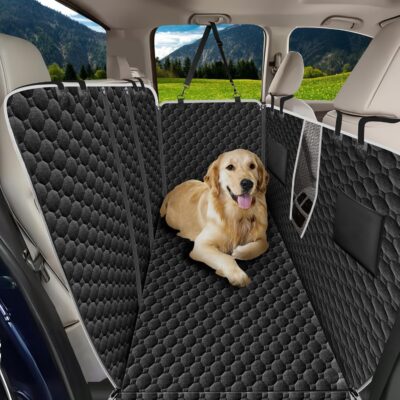Mancro Truck Back Seat Pet Cover for Dogs, XXL Dog Hammock for Truck with Zipper Side Flap, Waterproof Floor Backseat Covers for Full Size Crew Cab Trucks with Fold Up Seats, for Ford F150 Accessories