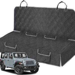 Kistrba Dog Car Seat Cover Compatible with Jeep Wrangler 4 Door 2007-2025, Waterproof Pet Bench Seat Cover for Back Seat, 600D Heavy Duty Scratch Proof Nonslip Truck Seat Covers for Dogs